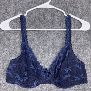 Chantelle Bra Size 36D Blue Lace Wire
